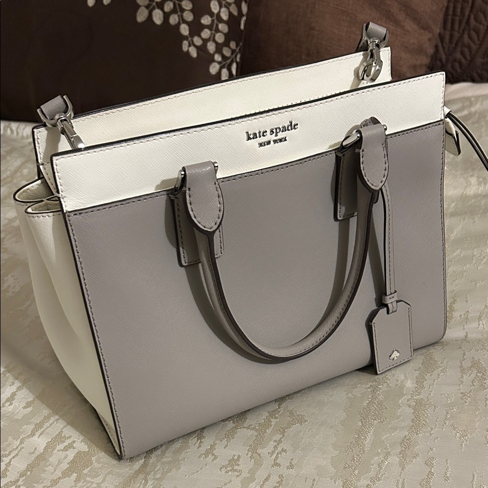 Kate Spade Two-Tone Gray and white - Cameron Street Satchel (M)